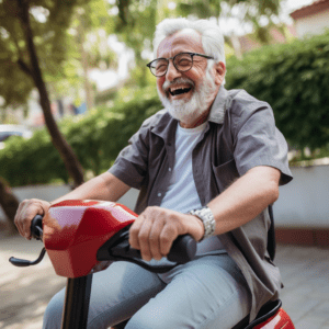 man op scootmobiel in hengelo